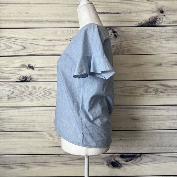 Madewell Sundrift Blue Lightweight Ruffle Sleeve Top - Picture 8 of 11